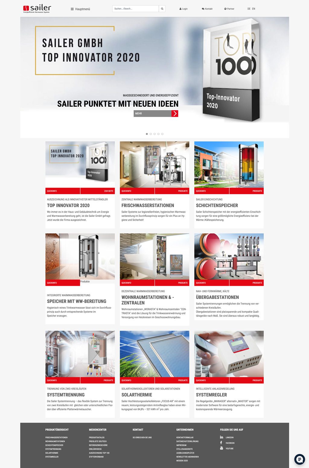 Sailer GmbH – Websites, Ansicht 1