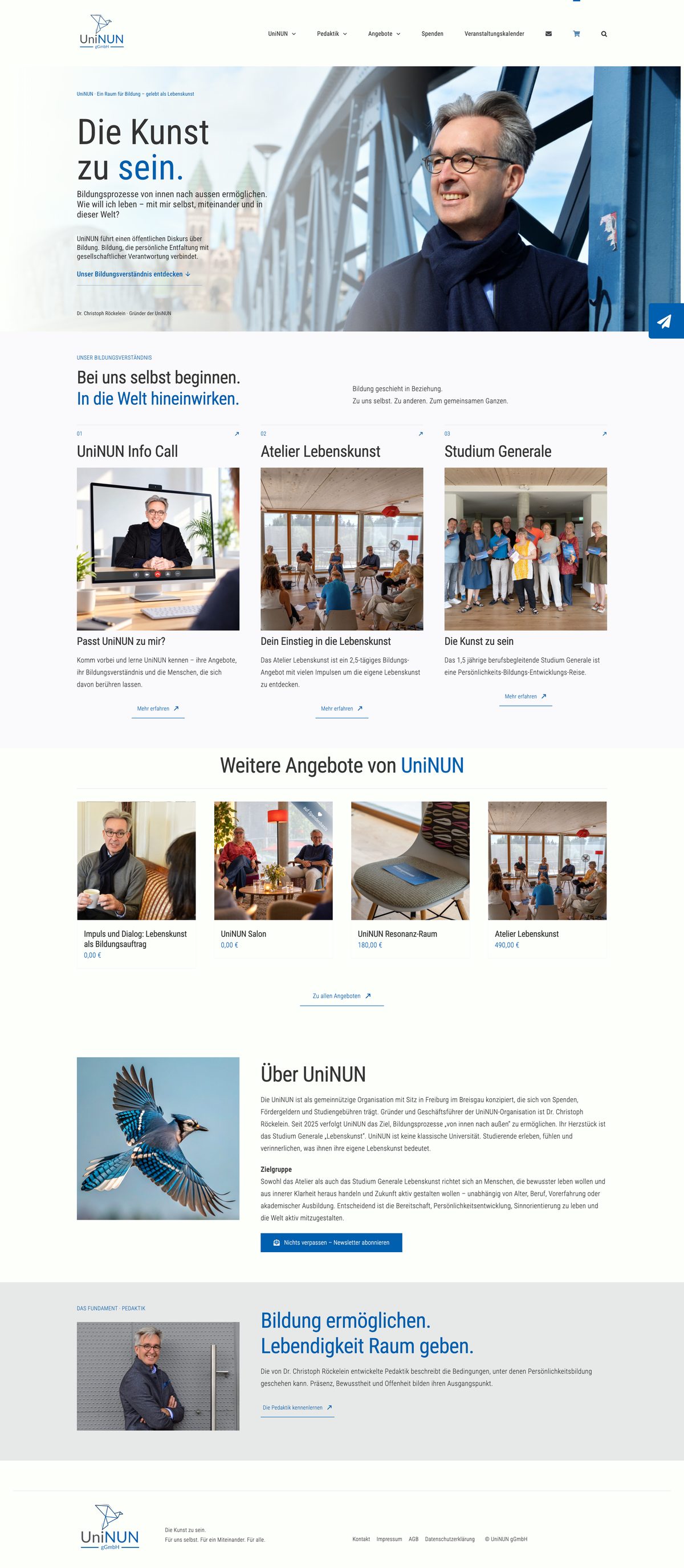 UniNUN gGmbH – Websites, Ansicht 1
